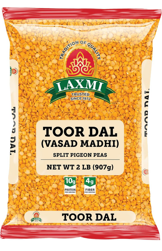 Laxmi Toor Dal, Traditional Indian Split Yellow Peas - 2lb Bag